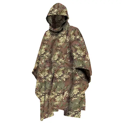 Пончо Mil-Tec One size Камуфляж Плащ-палатка RipStop PONCHO PE R/S 780GR. VEGETATO W/L (10630042)