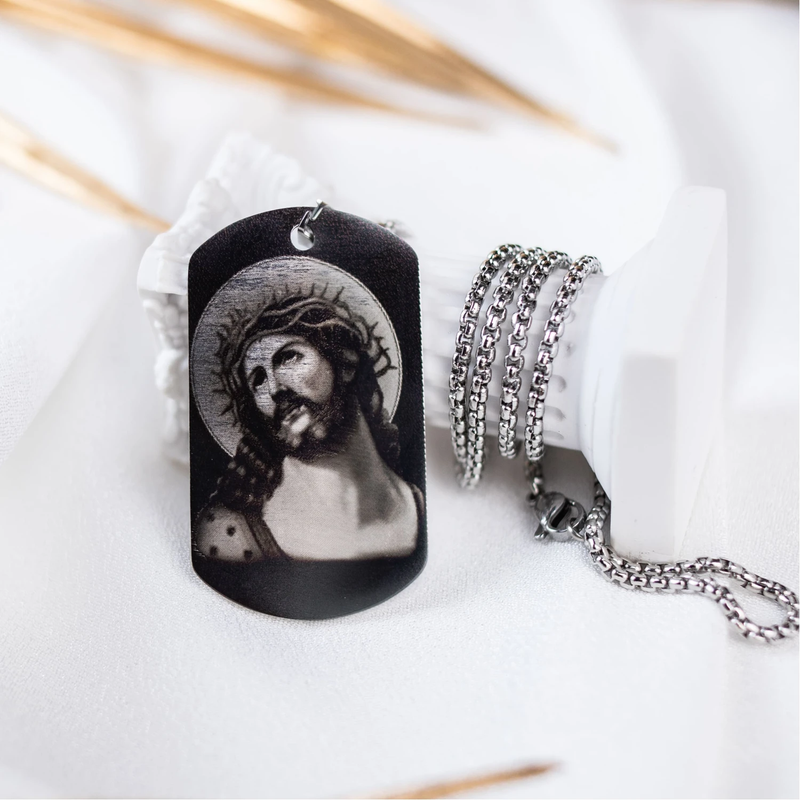 Жетон на шию з іконою Ісуса Royal Bracelets ланцюжок нержавіюча сталь One size 60см (277)