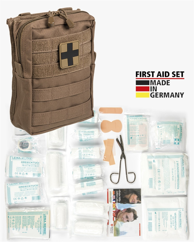 Аптечка тактична Mil-Tec Укомплектована 43 елементи First Aid Set 43 piece Coyote (16025519)