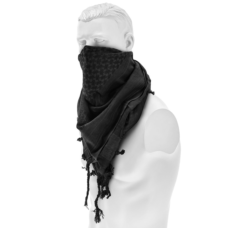 Арафатка шарф-шемаг тактична Mil-Tec Бавовна Shemagh Protective Scarf One Size 110x110см Black (12618000)