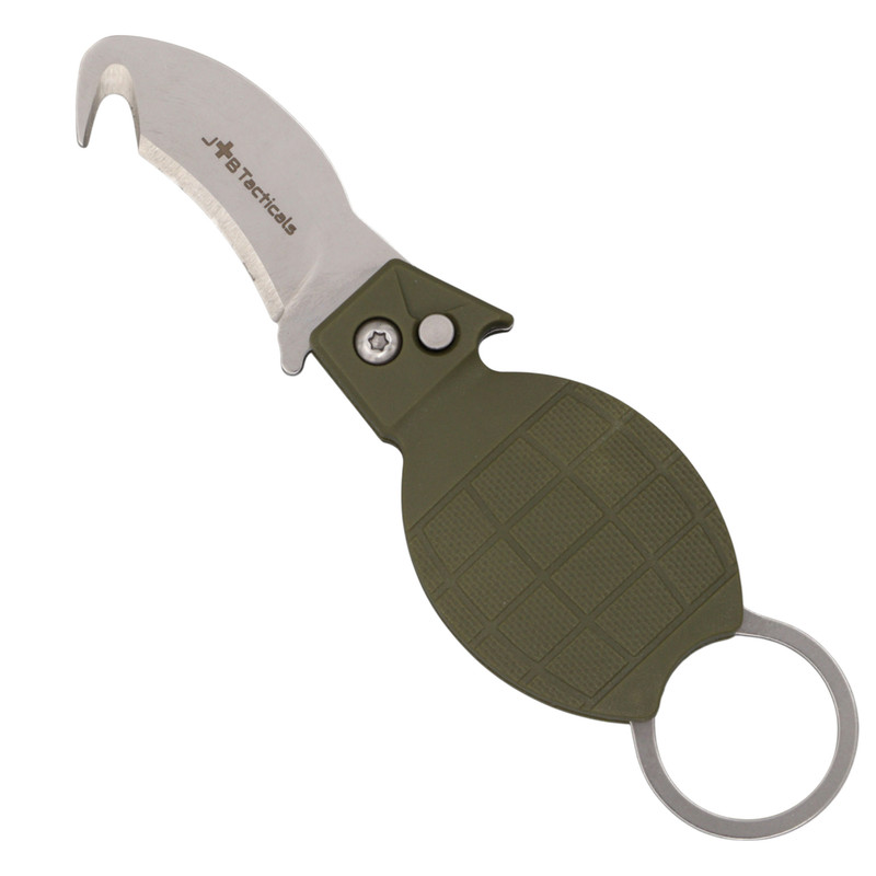 Ніж тактичний JB Tacticals 4в1 гачок, свисток, відкривачка Automatic Knife Green (JB-KNF-0018-GRN)