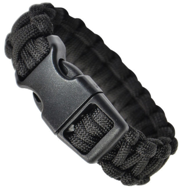 Браслет з Паракорду Mil-Tec L 22мм Чорний PARA ARMBAND KST.-SCHLIESSE 22MM SCHWARZ (16370202-904-L)