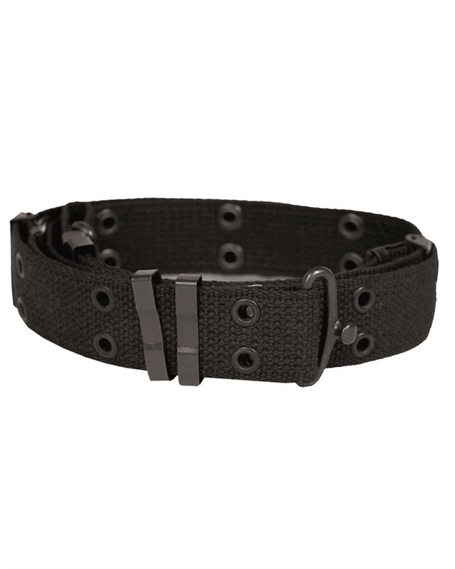 Ремінь тактичний Mil-Tec One size 122см Чорний US BDU LOCHKOPPEL 30MM SCHWARZ (13120002)