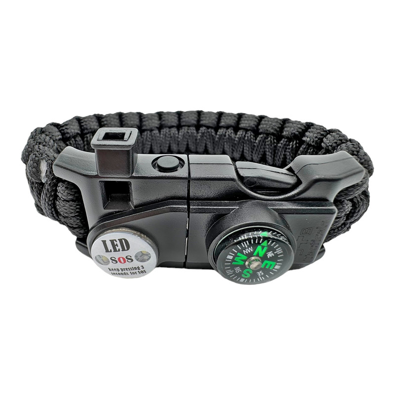 Браслет з паракорду JB Tacticals з компасом Paracord Survival Bracelet Black (JB-ACS-0028-BLK)