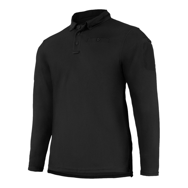 Лонгслів тактичний Mil-Tec поло швидкосохнуче Tactical Quickdry Long Sleeve 2XL Black (10962002-906-2XL)