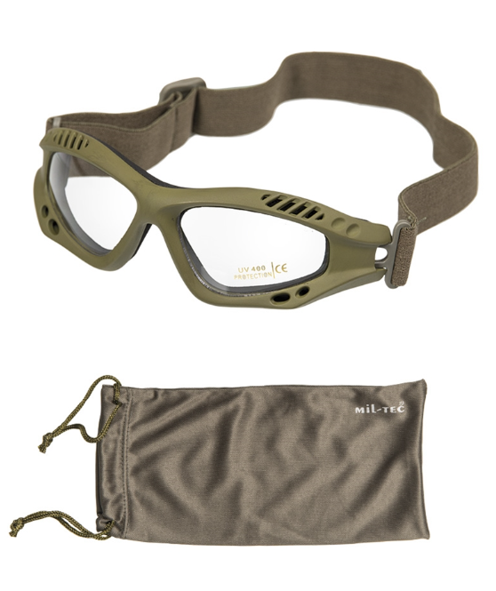 Окуляри тактичні Mil-Tec десантні One size Commando Goggles Air Pro Olive (15615401)