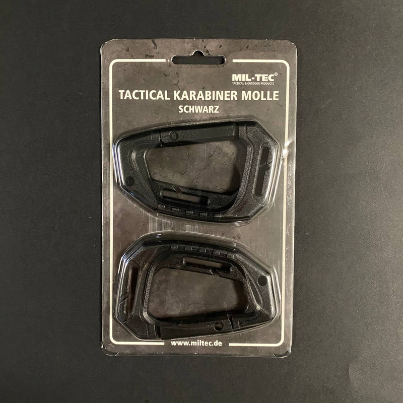 Набір 2 карабіни тактичні Чорні Mil-Tec TACTICAL KARABINER MOLLE (2 ST./BLISTER) SCHWARZ (15922502)