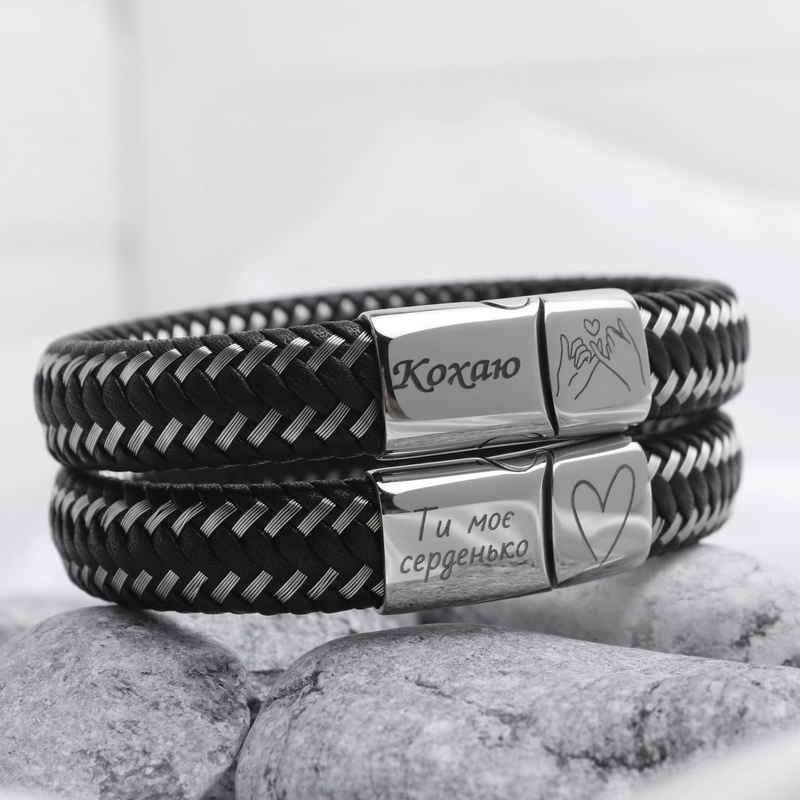 Royal Bracelets чоловічий браслет шкіряний нержавіюча сталь Valor (405)
