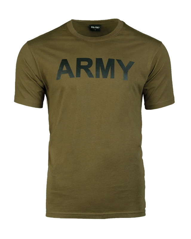 Футболка Mil-Tec армійська бавовняна XL T-shirt M.druck 'Army' Olive (11063001-905-XL)