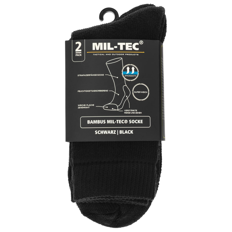 Набір 2 пари шкарпетки тактичні Mil-Tec 46-48р Nature Socks Black (13006202-005-46-48)