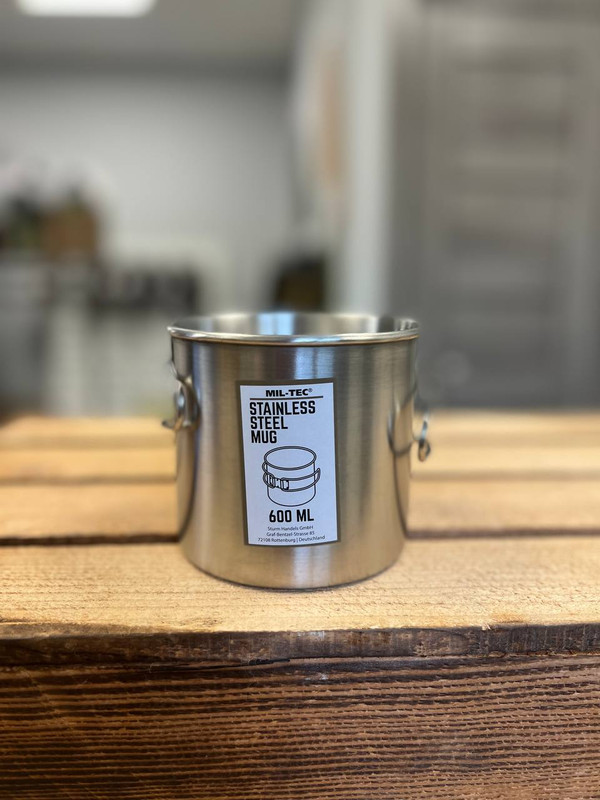 Кружка із нержавіючої сталі 600мл Mil-Tec TRINKBECHER STAINLESS STEEL 600 ML (DRAHTGRIFFE) (14602600)