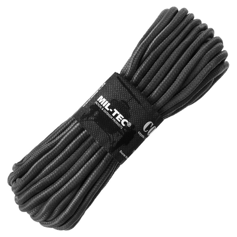 Паракорд тактичний Mil-Tec Мотузка паракордова Commando line 9мм x 15м Black (15941002-009-15)