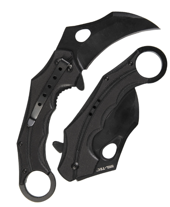 Ніж тактичний Mil-Tec Кіготь Карамбіт Чорний EINHANDMESSER G10 KARAMBIT SCHWARZ (15301402)