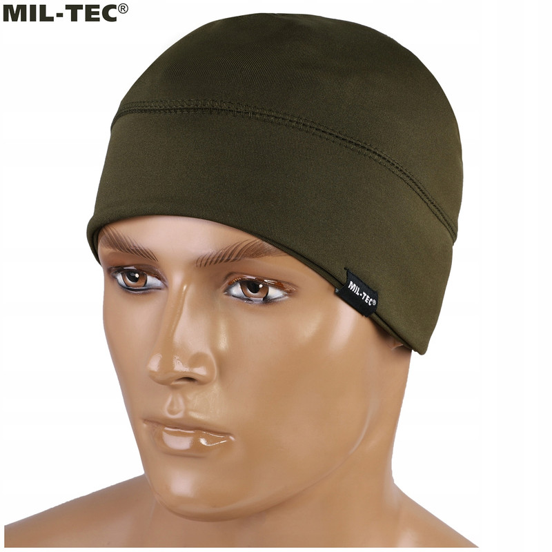 Шапка тактична Mil-Tec Флісова утеплена Еластична One size Олива ELASTIC CAP FLEECE OLIV (12137001)