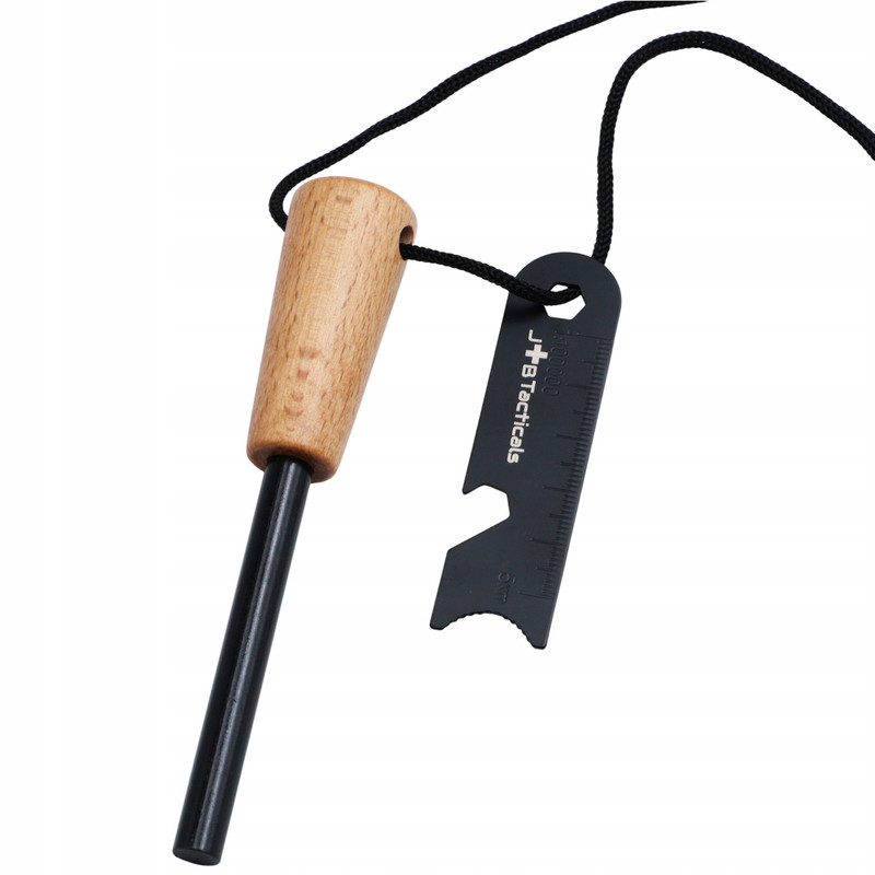 Кресало тактичне JB Tacticals 7в1 Magnesium Fire Starter with Wooden Handle (JB-ACS-0050-BRN)