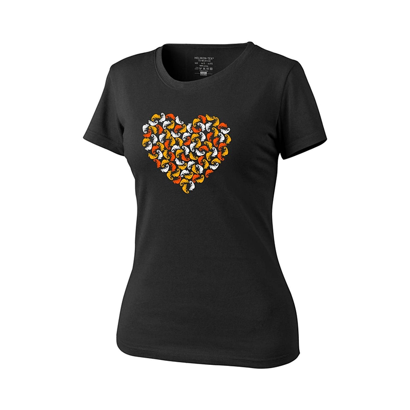 Футболка тактична M Чорна Helikon-Tex T-Shirt DAMSKI Chameleon Heart Czarny (TS-WCH-CO-01-B04-M)