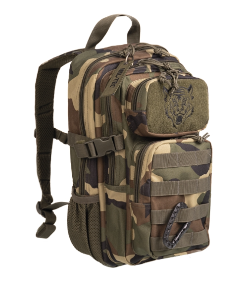 Рюкзак дитячий тактичний з карабіном 14Л Мультікам Mil-Tec US ASSAULT PACK KIDS 14 WOODLAND (14001120-14)