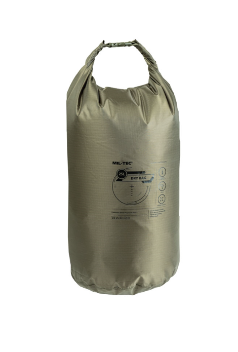 Сумка гермомішок Mil-Tec Універсальна мішок водонепроникний 25Л Олива DRY BAG 25L OLIV (13878201-25)