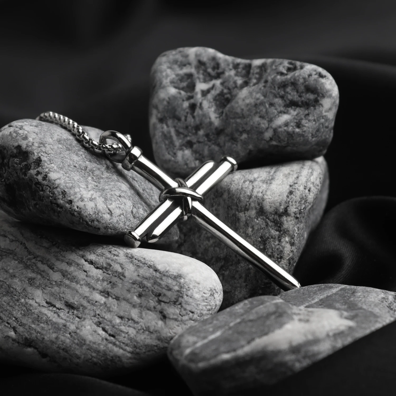 Жетон на шию хрестик Nail Cross Royal Bracelets ланцюжок нержавіюча сталь One size 60см (456)