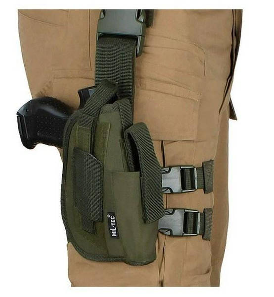 Кобура для пістолета Mil-Tec Олива TIEFZIENHHOLSTER RECHTS (16140001)