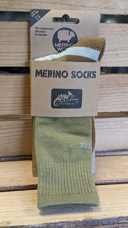 Шкарпетки тактичні 39-42 Олива - Койот Helikon-Tex Skarpety Merino 39-42 Olive green - Coyote (SK-MSC-MW-0211A-B04-39-42)