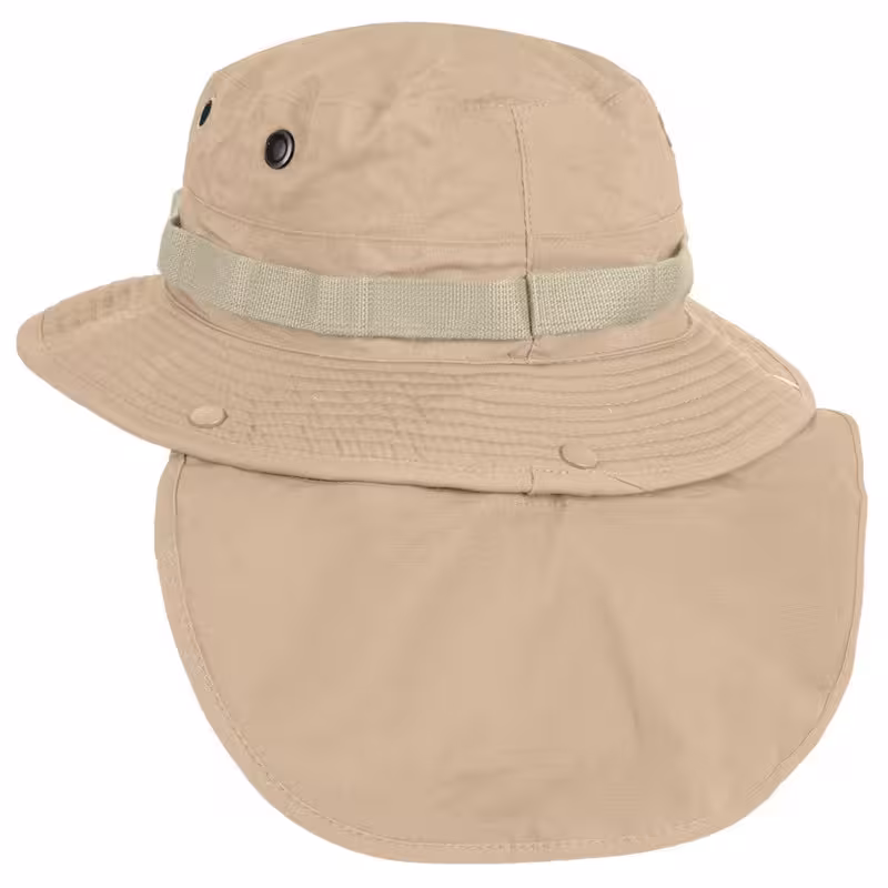 Панама тактична Helikon-tex Із хвостом Захист шиї L Хакі BOONIE Hat - Cotton Ripstop - Khaki (KA-BON-CR-13-B05-L)