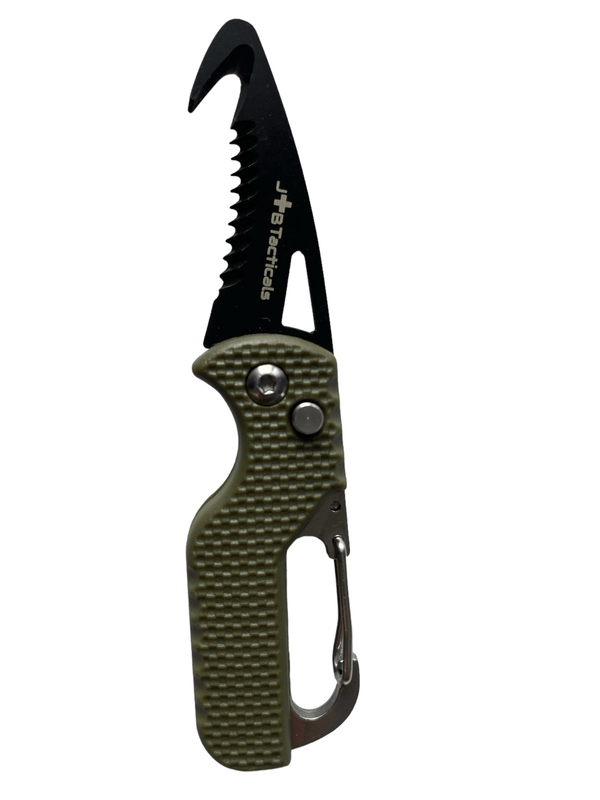 Складний ніж JB Tacticals гачок, на карабіні Knife Carabiner Folding Olive (JB-KNF-0008-GRN)