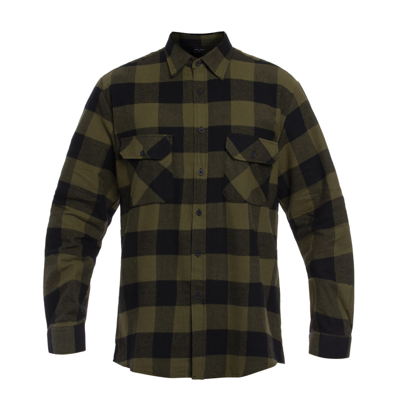 Сорочка Mil-Tec фланелева Flannel Shirt Longsleeve 2XL Black/Olive (10939001-906-XXL)