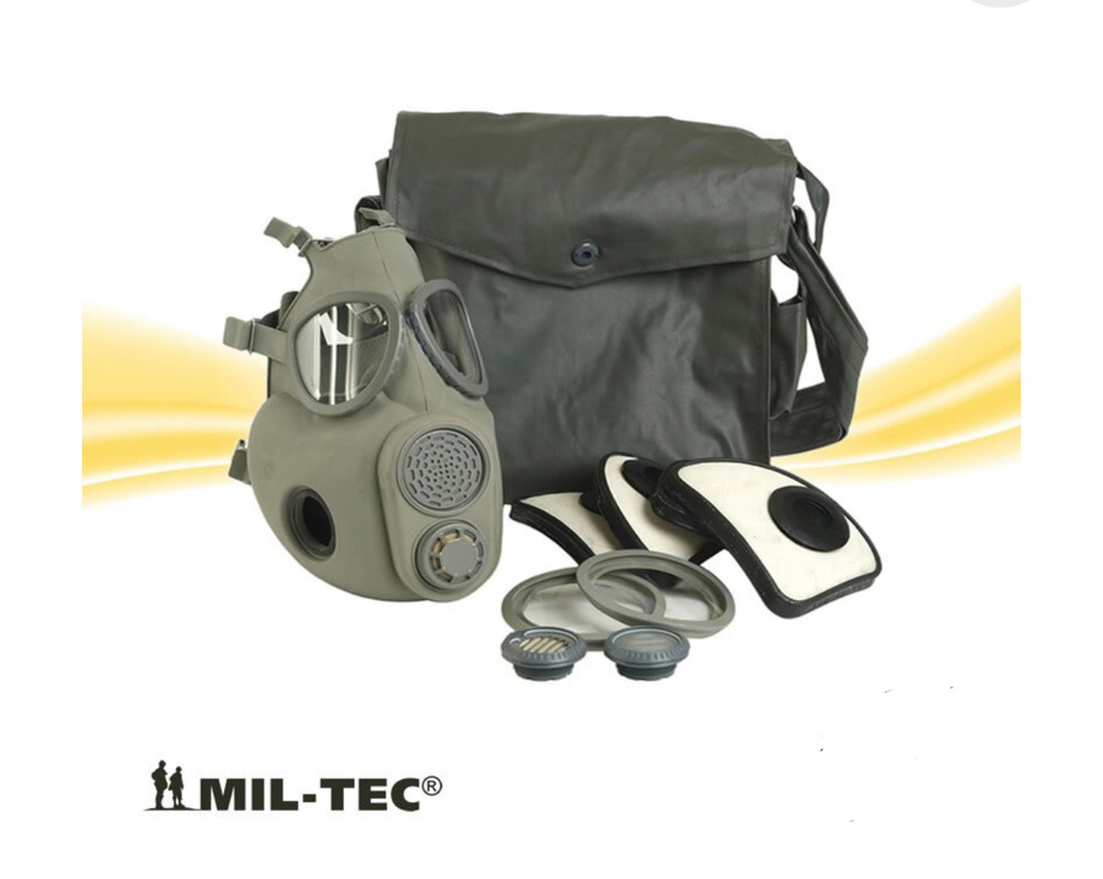 Протигаз маска Mil-Tec ABC M10 із фільтрами та сумкою SCHUTZMASKE M10 M.FI.U.TA. (91650320)