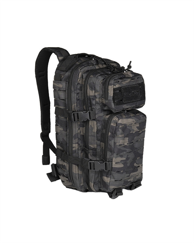 Рюкзак тактичний Mil-Tec Лазер 20Л Чорний Камуфляж Assault Small Laser Cut DARK CAMO (14002680-20)