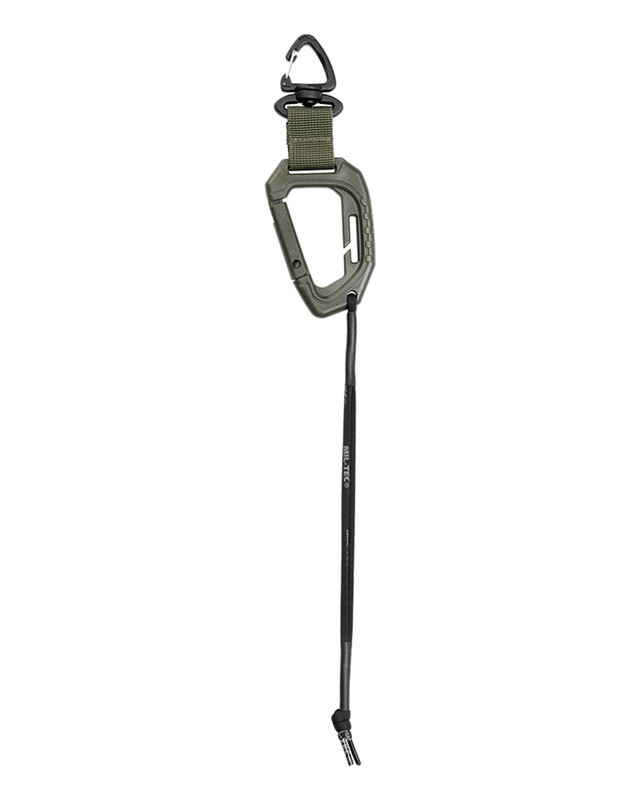 Карабін тактичний Mil-Tec 9см із мотузкою 27см Missiongear Carabiner Olive (15915001)