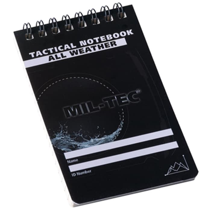 Блокнот Mil-Tec вологостійкий 48 аркушів waterproof notebook 10х15см Black (15981202)