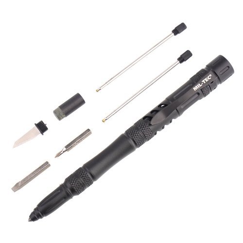 Ручка Mil-Tec Зі склобоєм Чорна TACTICAL PEN SCHWARZ (15990002)