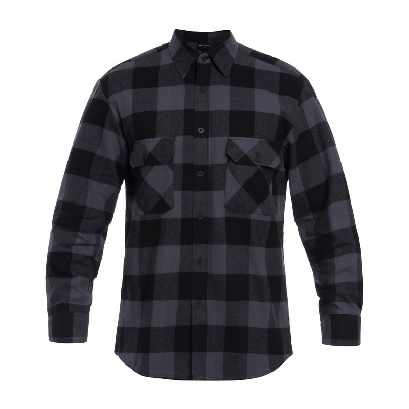Сорочка Mil-Tec фланелева Flannel Shirt Longsleeve 2XL Black/Gray (10939008-906-XXL)