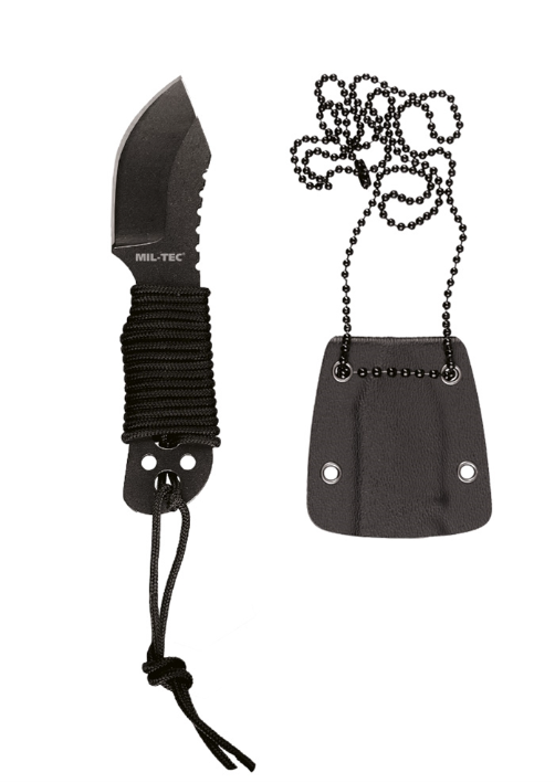 Ніж тактичний Mil-Tec Із паракордом На шию Чорний NECK KNIFE PARACORD M.KETTE 10,5CM (15398400)