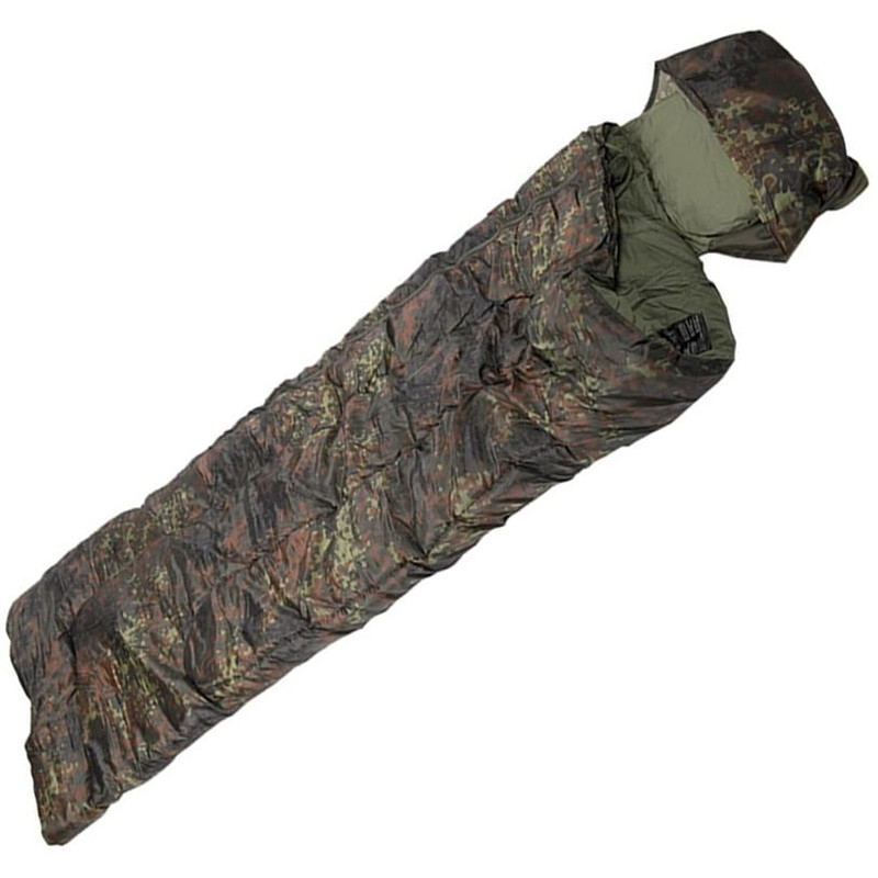Спальний мішок Mil-Tec армійський з капюшоном Sleeping Bag 185х75см Flecktarn (14101021)