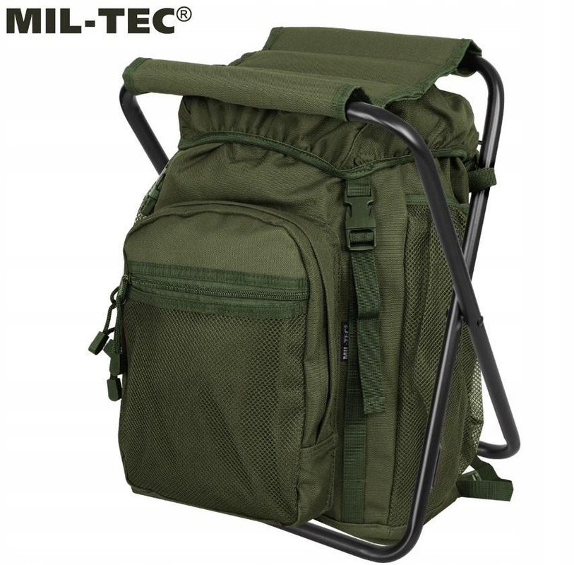 Крісло-рюкзак складне Mil-Tec 20Л Олива ANSITZRUCKSACK M.HOCKER OLIV (14059001-20)