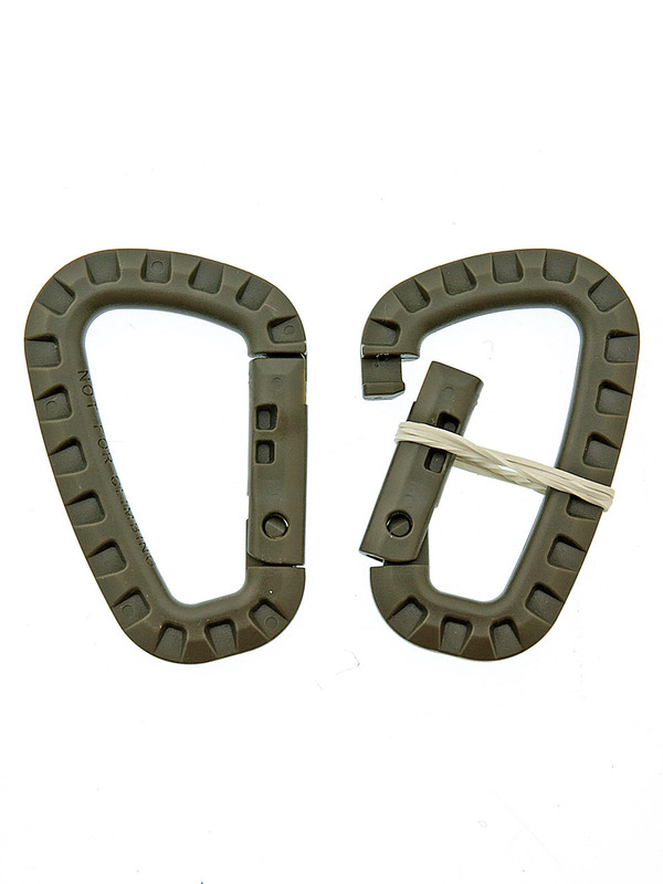 Набір 2 карабіни  Mil-Tec Олива KARABINER ABS (2 ST./BLISTER) OLIV (15921001)