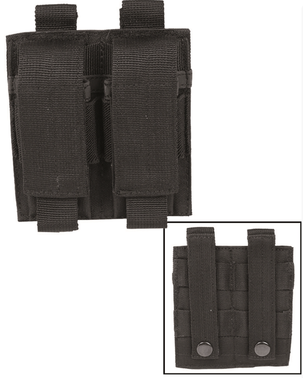 Підсумок тактичний для магазинів пістолета Подвійний Чорний Mil-Tec MAG.TASCHE F.PISTOLE DOUBLE SCHWARZ (13495502)