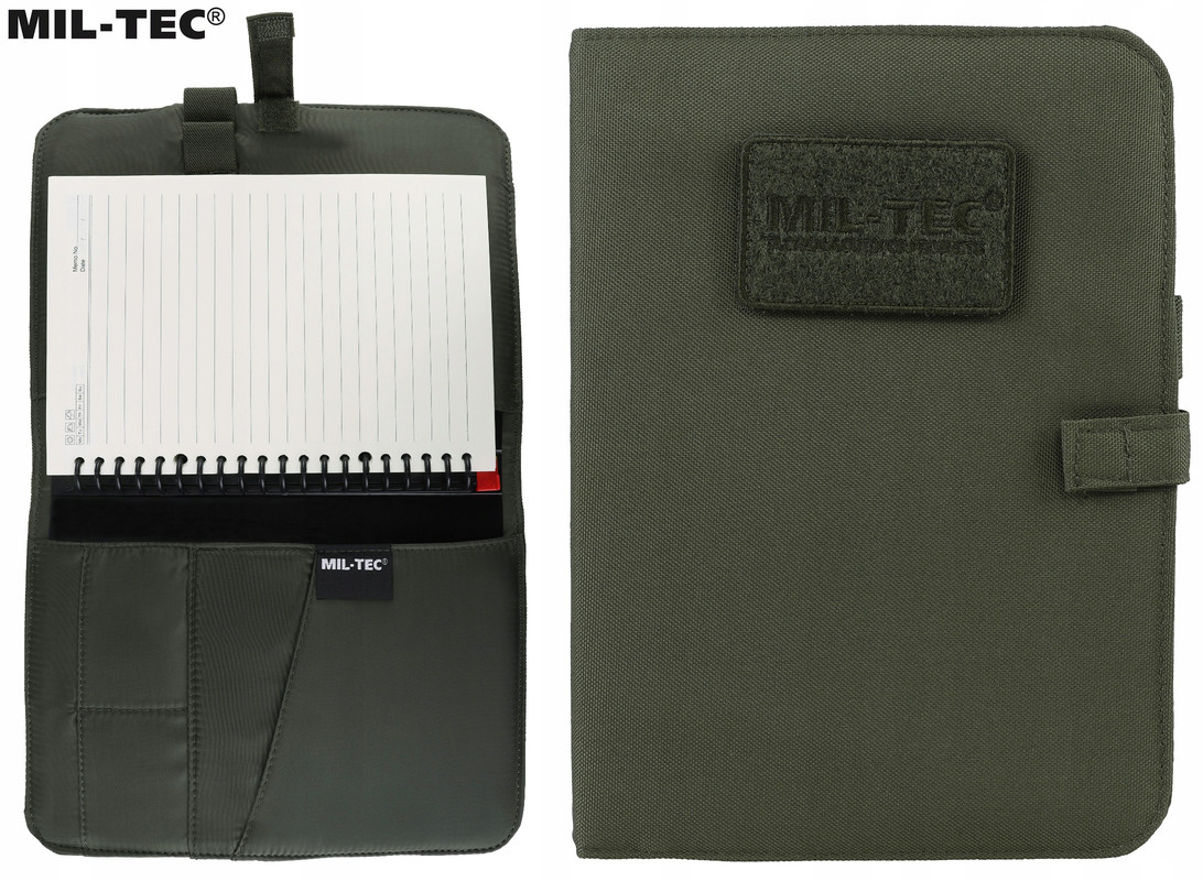 Блокнот тактичний Mil-Tec у захисному чохлі 18Х3,5Х24,5см Medium олива (15985001)
