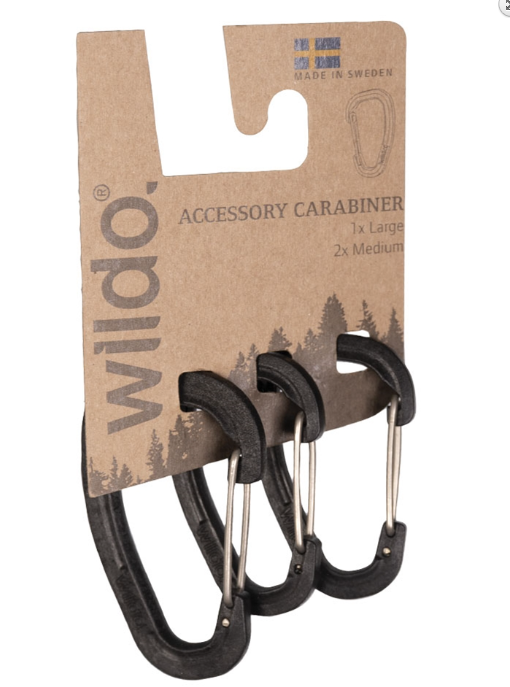 Набір 3 карабіни тактичні Чорні Wildo ACCESSORY CARABINER SET SCHW. (15920102)-(89611)