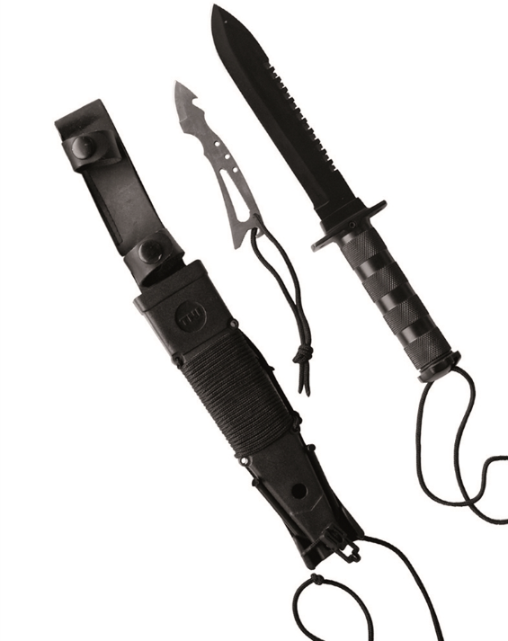 Ніж тактичний Mil-Tec Для виживання Чорний SURVIVAL MESSER (15369000)