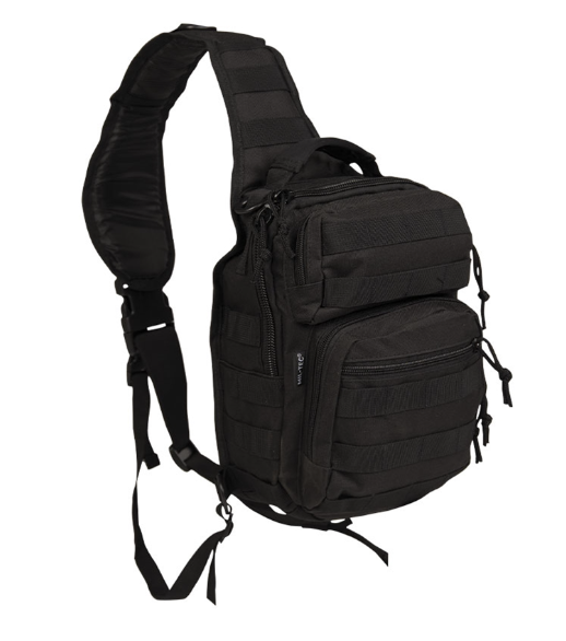 Рюкзак однолямковий Чорний Mil-Tec One Strap Assault Pack SM Schwarz (14059102-9)