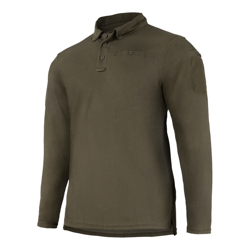 Лонгслів тактичний Mil-Tec поло швидкосохнуче Tactical Quickdry Long Sleeve 2XL Olive (10962001-906-2XL)