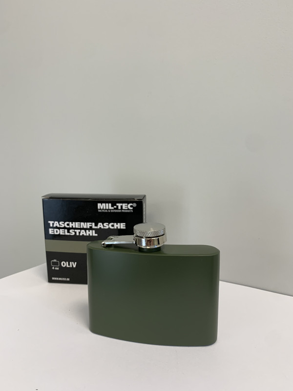 Фляга 110мл Олива 4OZ Mil-Tec TASCHENFLASCHE EDELSTAHL OLIV (14521001-004-110)