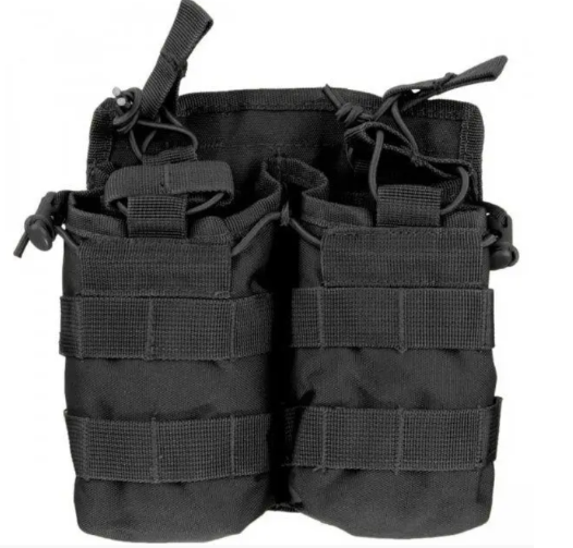 Підсумок тактичний для магазина Подвійний Чорний Mil-Tec MAG TASCHE OPEN TOP DOUBLE SCHWARZ (13497002)
