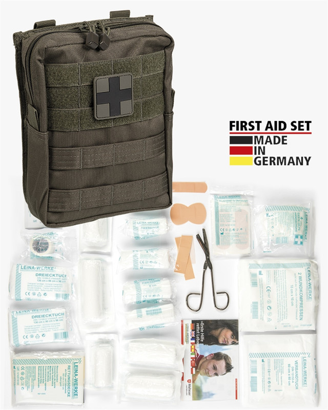 Аптечка тактична Mil-Tec Укомплектована 43 елементи First Aid Set 43 piece Olive (16025501)