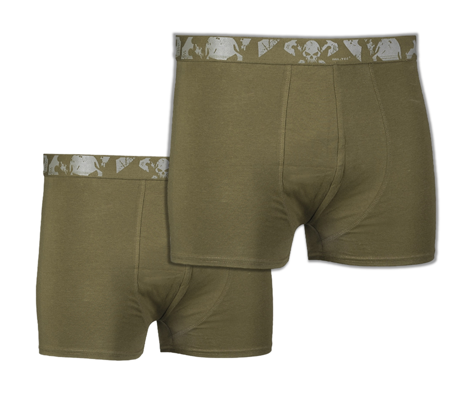 Набір Труси чоловічі Mil-Tec 2 пари боксери 2XL Олива Boxer Shorts Skull 2-pack 2XL Olive (11200101-906-XXL)