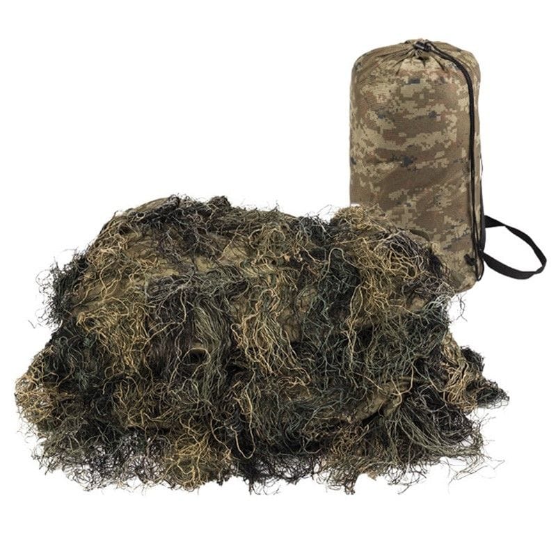 Маскувальна сітка MIL-TEC Ghillie Cover Anti Fire 140x100 см Woodland (11962220)