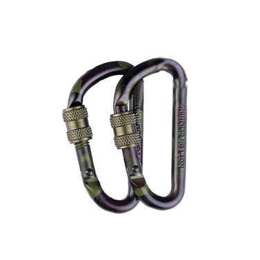 Набір 2 карабіни тактичні Mil-Tec Aluminium Lock Carabiner 8см Woodland (15922080)